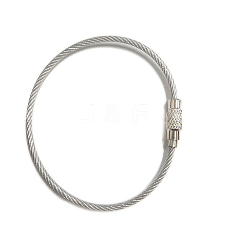 Stainless Steel Cable Wire Keychain AJEW-YWC0004-01D-1