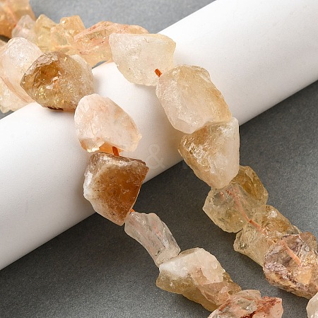 Heated Natural Citrine Beads Strands G-S386-C19-1