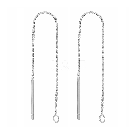 Anti-Tarnish Rhodium Plated 925 Sterling Silver Stud Earring Findings STER-E051-B-01P-1