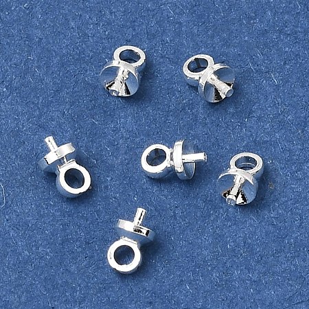 Brass Cup Pearl Peg Bails Pin Pendants KK-D110-04S-1