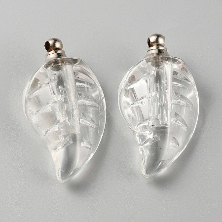 Glass Bottle Locket Pendants GLAA-WH0033-68-1