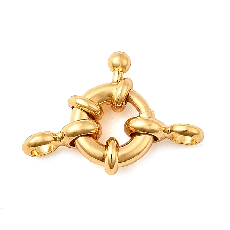 Brass Spring Ring Clasps X-KK-D407-01G-A-1