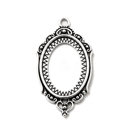 Vintage Tibetan Style Alloy Pendant Cabochon Bezel Open Back Settings TIBEP-O006-35AS-1