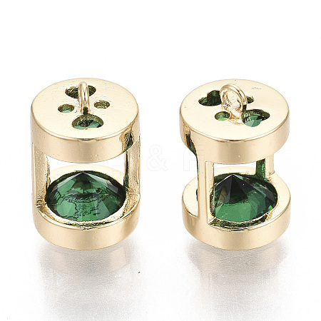 Brass Cubic Zirconia Charms KK-S356-067A-NF-1