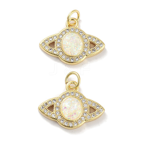 Brass Micro Pave Clear Cubic Zirconia Pendants KK-L213-037G-1