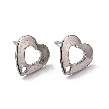 Non-Tarnish 201 Stainless Steel Stud Earring Findings X-STAS-K241-17P-1