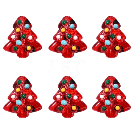 6Pcs Handmade Bumpy Glass Beads Strands LAMP-FS0001-16C-1