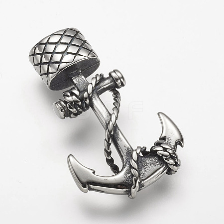 304 Stainless Steel Anchor Hook Clasps X-STAS-F063-59-1