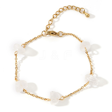 Elegant Natural Quartz Crystal Chip Link Bracelets WY5144-7-1