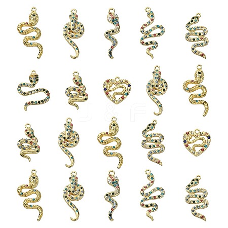 16Pcs 8 Styles Alloy Rhinestone Pendants ALRI-CJ0001-06-1