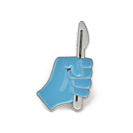 Fist with Knife Enamel Pins JEWB-R050-02P-02-1