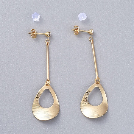 Brass Dangle Stud Earrings EJEW-JE03967-03-1