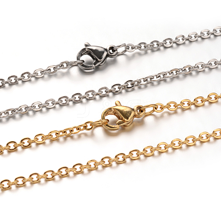 304 Stainless Steel Cable Chain Necklaces NJEW-M151-24-1