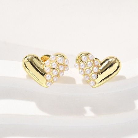 Brass Stud Earrings EJEW-F359-11G-1