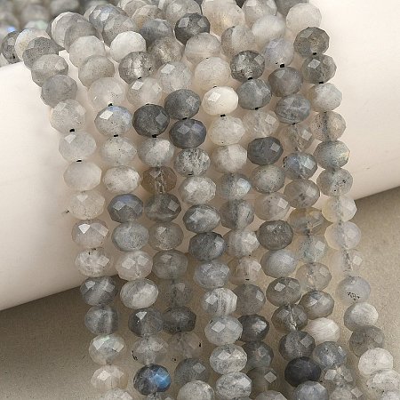 Natural Labradorite Rondelle Bead Strands G-O095-04-A-01A-1