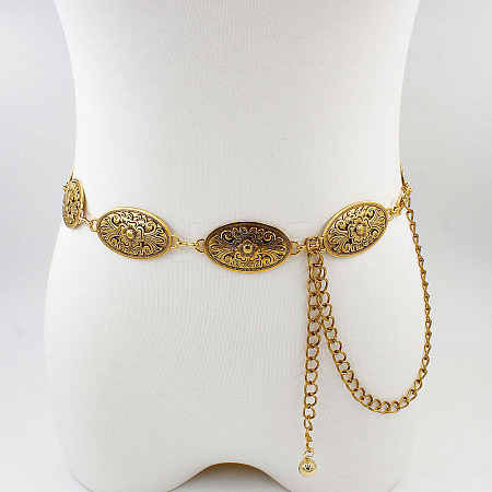 Vintage Alloy Geometric Oval Link Chain Waist Belly Chains for Women FS-WGD731C-05-1