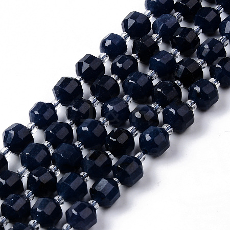 Dyed Natural Sapphire Beads Strands G-R482-01-8mm-1