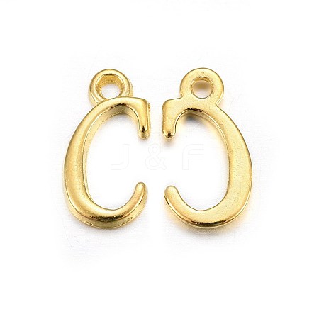 Golden Plated Alloy Letter Pendants PALLOY-J718-01G-C-1