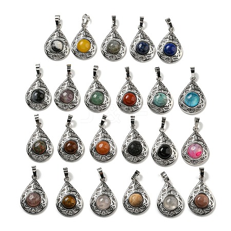 Natural & Synthetic Mixed Gemstone Pendants G-Q158-05P-1