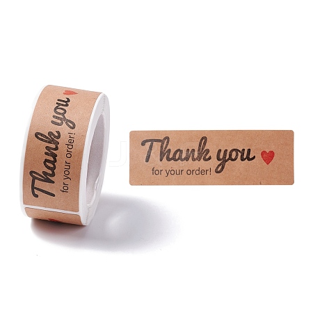 Rectangle Thank You Theme Paper Stickers DIY-B041-33C-1