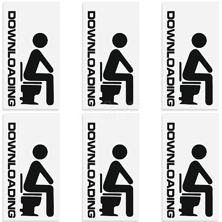 Toilet Wall Plastic Stickers AJEW-WH20023-04-1
