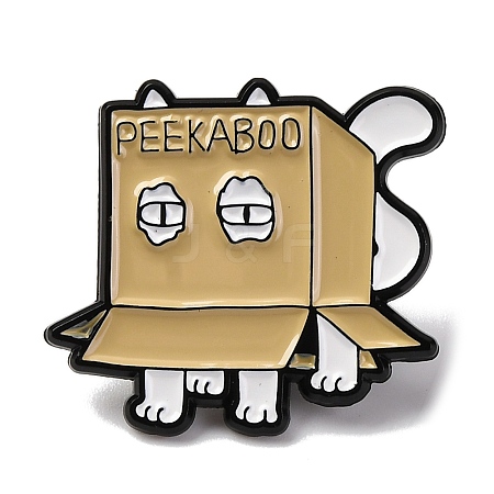 Carton White Cat Alloy Enamel Pins JEWB-K023-05EB-01-1