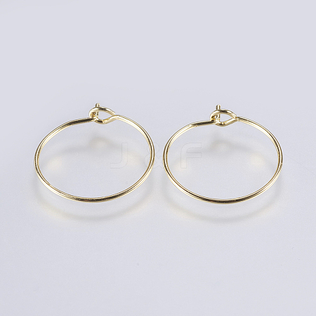Brass Hoop Earrings KK-F737-36G-RS-1