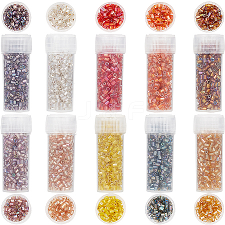 SUNNYCLUE 100G 10 Colors 11/0 Two Cut Round Hole Glass Seed Beads SEED-SC0001-25B-1