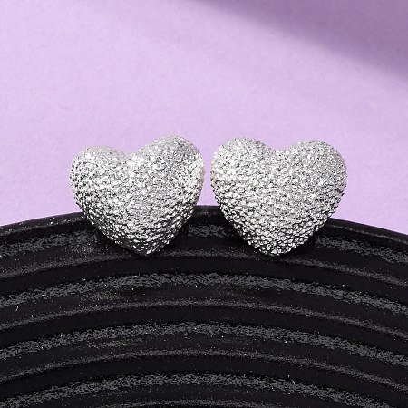 Brass Textured Stud Earrings EJEW-A143-02B-S-1