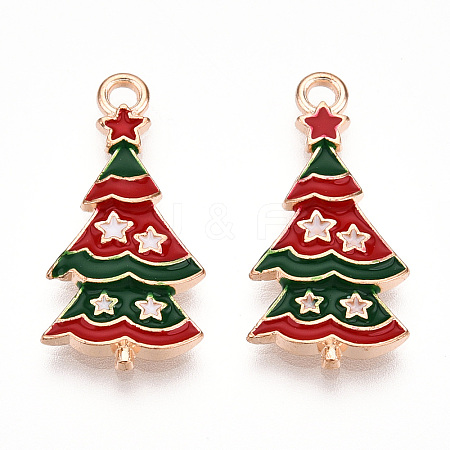 Christmas Theme Alloy Enamel Pendants ENAM-N056-403B-1