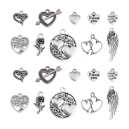 100pcs 10 Style Tibetan Style Alloy Charms TIBEP-CJ0001-37-1