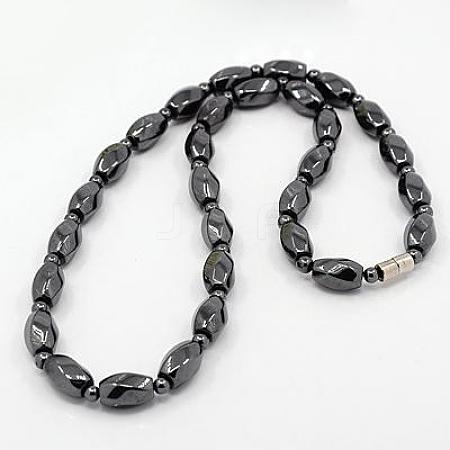 Fashionable Synthetic Hematite Necklaces X-BJEW-K006-09-1