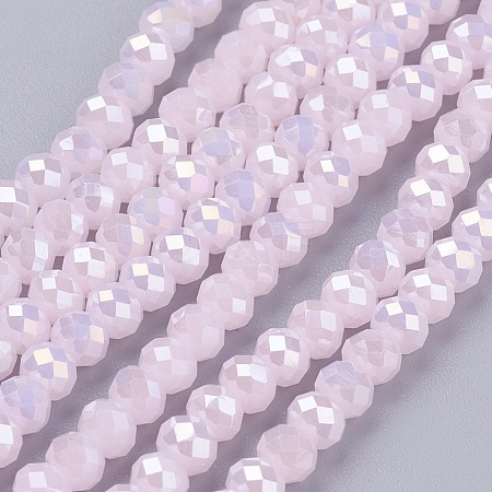 Electroplate Glass Bead Strands X-GLAA-F001-3x2mm-34L-1