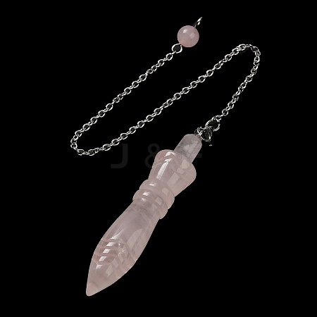 Natural Rose Quartz Pointed Dowsing Pendulums G-F758-F08-P-1