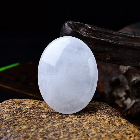 Natural Quartz Crystal Oval Palm Stone Massager PW-WG63539-01-1