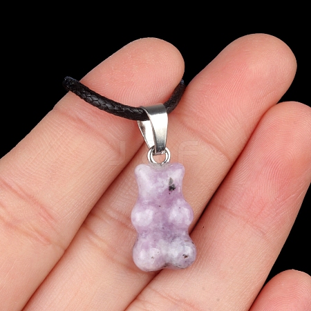 Natural Lepidolite  Carved Pendants PW-WG7259D-13-1