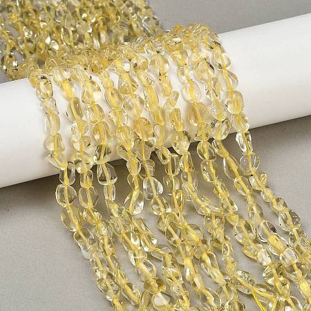 Natural Lemon Quartz(Heated) Beads Strands G-Q060-D07-1