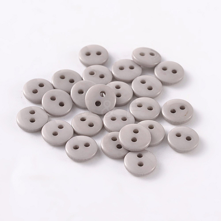 2-Hole Flat Round Resin Sewing Buttons for Costume Design BUTT-E119-18L-05-1