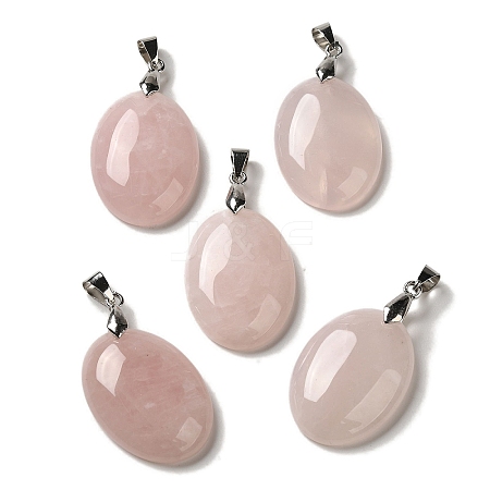 Natural Rose Quartz Pendants G-Z055-03P-12-1