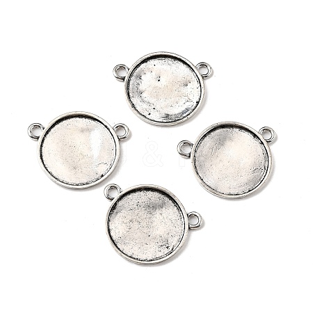 Flat Round Alloy Connector Cabochon Settings FIND-NH0001-18AS-1