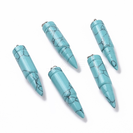 Synthetic Turquoise Pointed Pendants G-D850-12-1