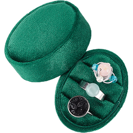 Oval Shape Velvet Rings Storage Gift Boxes CON-WH20001-06B-1