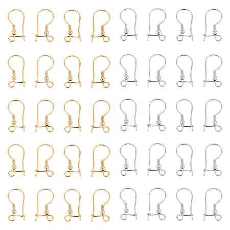 80Pcs 4 Style 316 Stainless Steel Earring Hooks STAS-UN0038-26-1