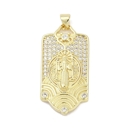 Brass Micro Pave Cubic Zirconia Pendants KK-D317-127G-1