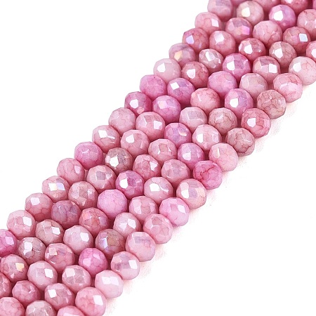 Anti-Tarnish Dyed Rondelle Glass Beads Strands EGLA-T021-3mm-17-14-1