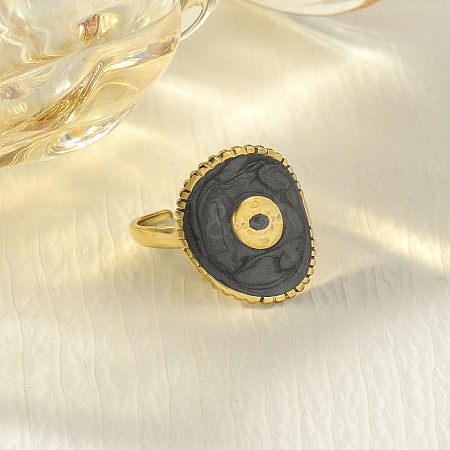 304 Stainless Steel Enamel Cuff Rings FS-WG277BE-06-1