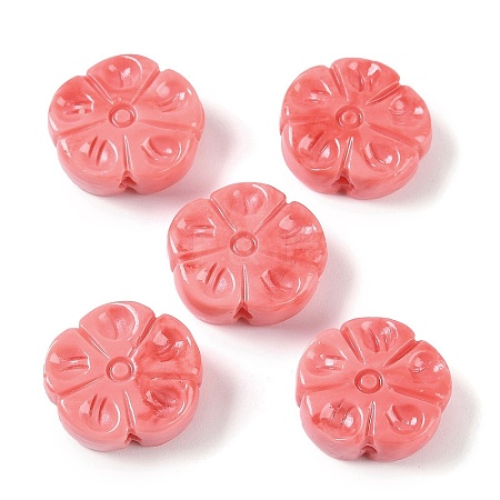 Synthetic Shell Dyed Carved Beads SHEL-H005-15-1