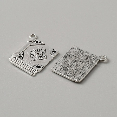 50Pcs Tibetan Style Alloy Pendant Rhinestone Settings TIBEP-WH0004-12-1