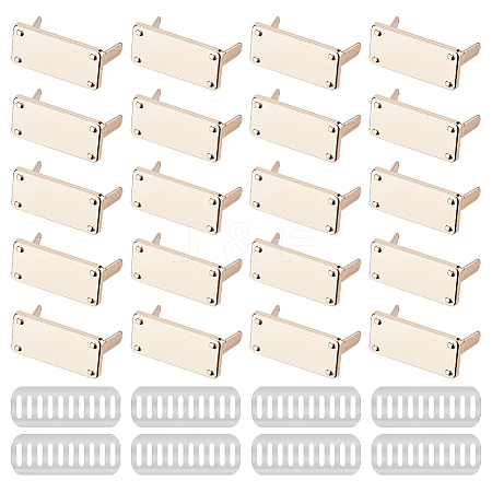 20Pcs Zinc Alloy Rectangle Bag Decorative Clasps PURS-FH0001-14KCG-1