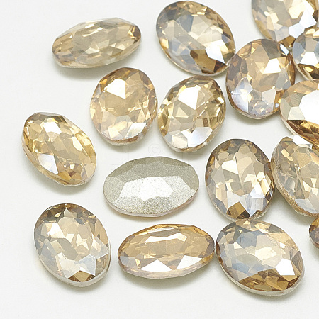 Pointed Back Glass Rhinestone Cabochons RGLA-T080-8x10mm-06-1